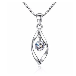 S925 Stamp silver necklace women's fashion new jewelry high quality crystal zircon retro simple pendant necklace long 45CM GC1290