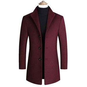 Jackets masculinos Men Wool Blends Coats Autumn Winter Color sólida jaqueta de alta qualidade de marca luxuosa