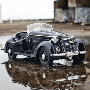 1 to 32 AUDI WANDERER W25K Classic Alloy Open Car Model Diecasts Metal Toy Vehicles Car Model Sound and Light Collection Kids Gift 220525