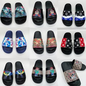 Men Women Luxury Slides Sandals Designer Slippers printing Grid pattern Summer Beach Sandal Slipper Flat men platform flip flops sneakers size 36-45