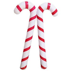 Estoque inflável de Natal bastões clássicos clássicos de decoração de penduramento lollipop balloon balloons de festa de festas adornamento presente 88cm/35inch