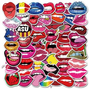 50 pçs/lote adesivos de lábios vermelhos sensuais grafite adesivos para bagagem faça você mesmo laptop skate motocicleta bicicleta adesivo