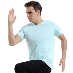 T-shirt da uomo Ragazzi T-shirt da allenamento in palestra T-shirt da esterno estiva Taglie forti Uomo elasticizzato manica corta Traspirante Seta di ghiaccio Abbigliamento sportivo T Shir