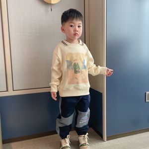 Kinder Baby Boy Cartoon Bär Sweatshirt süßes Kind lang Ärmel Tops Mädchen lässig Pullover Baumwollbaby Hoodies