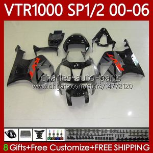 Fairings Kit For HONDA VTR1000 RC51 2000 2001 2002 2003 2004 2005 2006 Body 123No.116 RTV1000 VTR Grey black 1000 SP1 SP2 2000-2006 VTR-1000 00 01 02 03 04 05 06 Bodywork