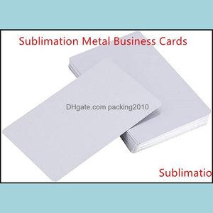 Business Card Files Desk Accessories Office School Supplies Industrial Sublimation Metal Cards Aluminum Blanks Name 0.22Mm For Custom Engr