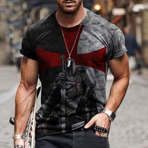 Men's T-Shirts Summer 3D Movie Warrior Men Custom T Shirt Street Fashion Printing Large Size Short Loose Pullover Oversized 2022