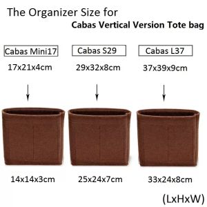 Passend für Cabas Vtical Tote, Filzstoff-Einsatz, Taschen-Organizer, Shopper, Handtaschen-Organizer, Reise-Innenhandtasche, tragbare Kosmetiktaschen