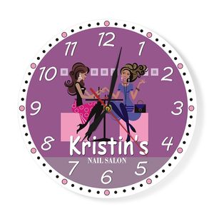 Nail Tech Modern Beauty Spa Art Decor Printed Personalised Wall Clock Manicurist Salon Custom Technician Gift 220615
