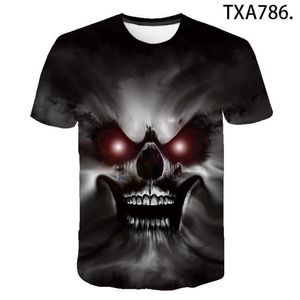 Kafatası Iskelet Gömlek toptan satış-Erkek Tişörtler Çocuklar d T Shirt Kafatası Baskı Sokak Giyim Cadılar Bayram