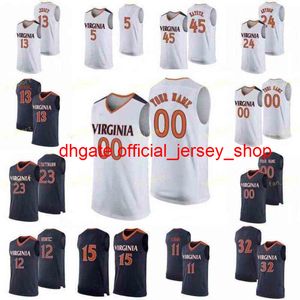 College NCAA Virginia Basketball Jersey 11 Ty Jerome 12 Chase Coleman De'Andre Hunter 13 Grant Kersey Morsell Custom Stitched