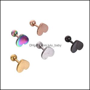 Body Arts Tattoos Art Health Beauty Set Of 50Pcs Heart Shaped Ear Studs Surgical Steel Earrings Piercing Jewelry For Wom Dhdku