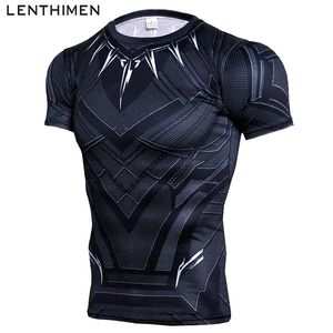 Män tshirt Gym Rashguard Fitness Black Spider Clothing Bodybuilding Tights Sportkläder Kompression Sporttröja Man 220615