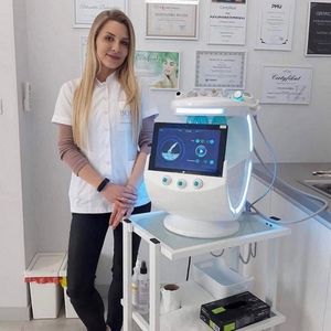 Nuove tendenze di bellezza macchina idro-facciale microdermoabrasione blu ghiaccio intelligente peeling cutaneo con analizzatore scanner cutaneo