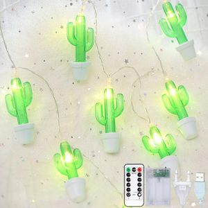 Strings LED Cactus String Lights Fairy Garden Garland Curtain Lamp 2022 Year Christmas Decoration Living Room Hoilday Party OutdoorLED Strin