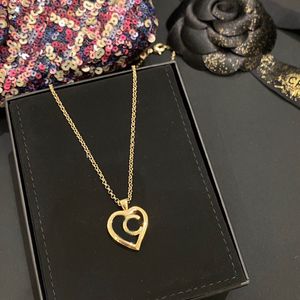 Luxury Quality Charm Heart Shape Pendant Necklace In 18k Gold Plated For Women Wedding Jewelry Gift Have Box Stamp PS7714