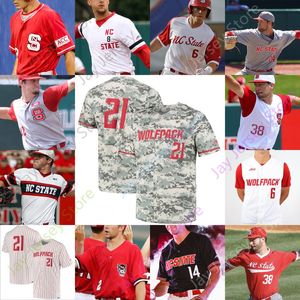 Maglia da baseball NCAA College NC State Trea Turner White Matt Willadsen Sam Highfill David Harrison Garrett Payne Devonte Brown Pilolli J.T.