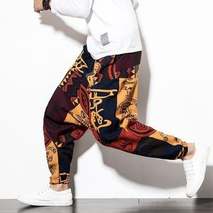 Calças masculinas Baldauren 2022 Spring estilo linho de algodão harém lanterna casual hip-hop legal