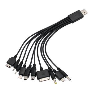 1pcs 10 sur 1 câbles de téléphone portable Micro USB Multi Charger Cables USB pour le cordon des téléphones mobiles pour LG KG90 Samsung Sony