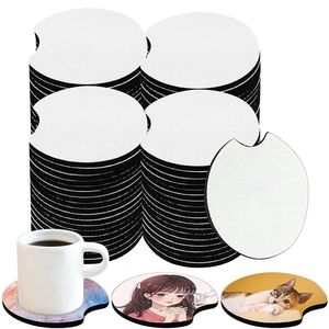 Wholesale party favors coasters for sale - Group buy UPS Sublimation Blank Car Coasters Mat Pad party favor Round Opening Blank Coasters Used for DIY Crafts Coaster