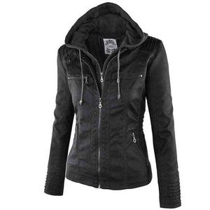 2020 Fashion Winter Faux Leather Jacket Women's Basic Jackets Backed Black Slim Potorcycle Jacket Women Coats Female XS-7XL 50 L220728