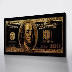 Stampe Hd Immagini astratte Decorazione domestica 1 pezzo Dollaro Oro Dipinto su tela Wall Art per la casa Soggiorno Decor (senza cornice)