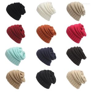Beanie/Skull Caps Without Label Cap European And American Outdoor Autumn Winter Striped Pullover Couple Warm Woolen Knitted Hat1