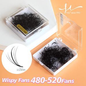 Fałszywe rzęsy HL od 1990 r. Premade Wispy Fan długość najbezpieczniejsza rosyjska objętość rzęs hybrydowe hybrydowe wimpers dla naturalnego wyglądu