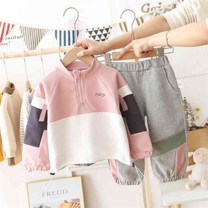 Girls Clothes Patchwork Children's Clothes For Girls Sweatshirt Pants Outfits For Girls Casual Style Children's Sports Suit 210412