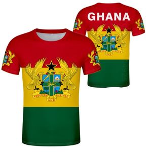 Gana t gömlek DIY ücretsiz özel yapım isim numarası gha t gömlek ülkesi bayrağı gh country cumhuriyet kolej baskı p o metin kıyafetleri 220616