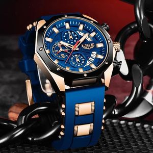 Modne zegarki męskie najlepsze marka silikonowa zegarek sportowy kwarcowy data Waterproof Wristwatch Relogio Masculino