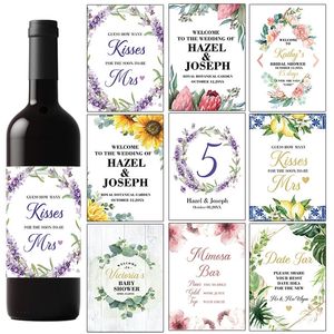 20pcs Etiquetas de garrafas personalizadas Casamento personalizado Decoração de aniversário Decoração de vinho adesivos de vinho Bachelorette Party Supplies 220613