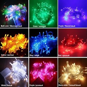 LED LIDRAS DE GARLANHA DE GARLANHA LED LUZES 1020M 30M 50M de Natal ao ar livre de plug plug plug jardim Holida de decoração Y201020