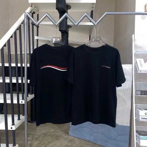 Tasarımcı Balanciagas T Shirt Paris Lüks Bahar ve Yaz Bb Cola Dalga Baskı Tişörtlü Erkek ve Kadın Çift Gevşek Kısa Sve Üst Çeşitli Balencaigaity