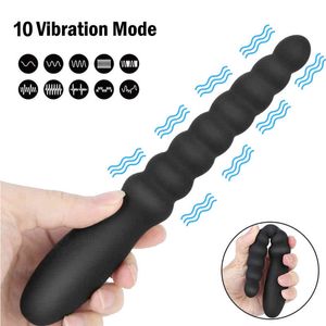 Massager Sexy Toys 10 Speed Anal Vibrator for Women Beads Prostate Massage Dual Motor Butt Plug Stimulator Usb Charge Sex Men