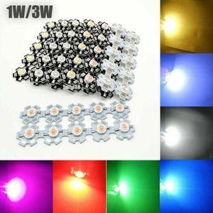 Light Beads 10st 1W 3W 5W Wahigh Power LED SMD Chip UV White Blue Deep Red RGB med PCBLight