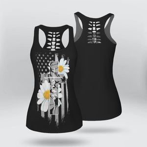 Kvinnors Tankar Camis Jesus Blommor 3D Tryckt ihålig ut Tank Top Kvinnor För Flicka Sommar Casual Tees Vest Roligt