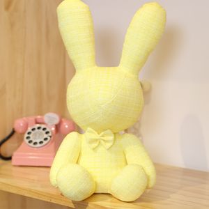 Stoffen pluche speelgoed plustels pop 3D dierenpop kussen kussen net rode konijnen kinderpoppen festival cadeau 38 cm dhl