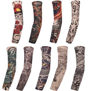 Wholesale basketball tattoos sleeves for sale - Group buy Elbow Knee Pads Basketball Outdoor Sport Running Summer Cooling Arm Cover Sun Protection Tattoo Sleeves Flower SleevesElbow