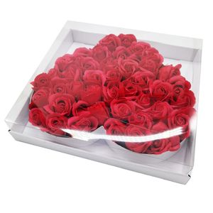 Gift Wrap White Valentine's Day Lover Wedding Paper Heart Shaped Box Rose Flower With Clear Lidgift