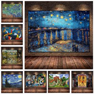 Classical World Famous Oil Paintings Canvas Works Wall Art Posters And Prints Pictures For Living Room Home Decoration