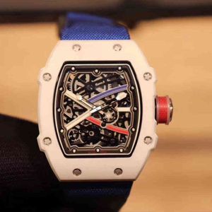 Uxury zegarek data lufy winnej Business Business Richa Milles zegarek 67-02 Automatyczne ceramiczne kaseta męskie zegarek męski