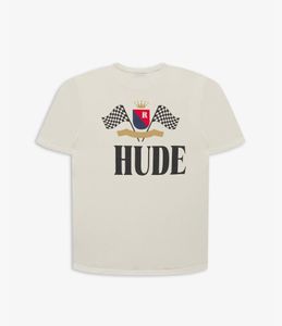 22ss İlkbahar Yaz Avrupa ABD Ekose Şampiyonu Bayrağı Vintage Tee Kaykay Erkekler T Gömlek Kadın Kısa Kollu Streetwear Pamuk Tişört