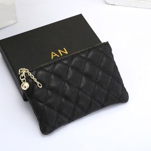 Luxury Designer Card Holder Mens Mini Purse Wallet Womens C Leather Coin Purses Black Credit Cards Holders Key Chain Ring Zipper Poucht Bag