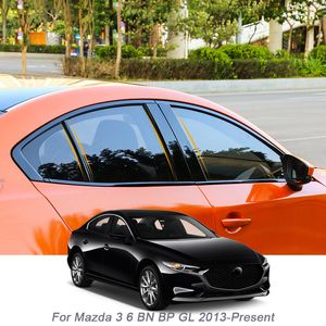6PCS Auto Fenster Center Säule Aufkleber PVC Trim Anti-Scratch-Film Für Mazda 3 6 BN BP GL 2013-heute Externe Auto Zubehör