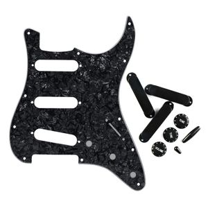 Set of 11 Holes SSS Guitar Pickguard No Holes Style Pickup Cover 2T1V Knobs Switch Tips Guitar Accessories