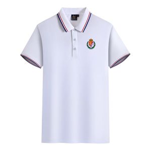 Real Valladolid homens e mulheres Polos mercerizado algodão manga curta lapela respirável esportes T-shirt LOGOTIPO pode ser personalizado