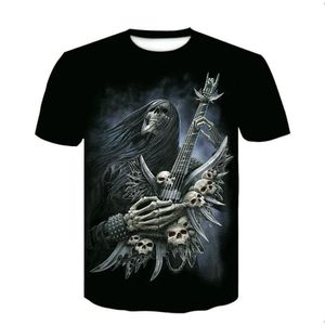 Camisetas para hombres Top personalizados para hombres y mujeres Muerto de dragón 3D Skull de manga corta Camiseta de manga corta