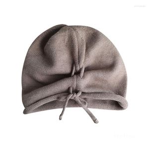 Berretti/berretto da cranio inverno elastichat elastichat berretto a bandiera cappello a maglia a maglia freddo con pizzo coulbo