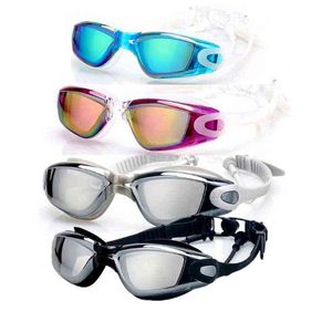 Gafas de natación de silicona profesionales Anti-niebla Galvanoplastia UV Gafas de natación para hombres Mujeres Buceo Deportes acuáticos Gafas G220422